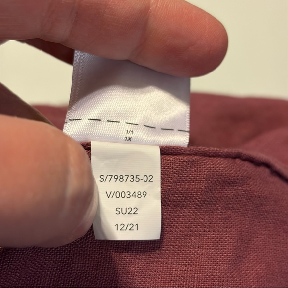 Athleta Playa Shirt Linen Button Down Top 1X Rust Brick Red - Picture 5 of 7